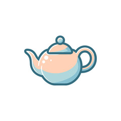 A pastel-colored teapot sits elegantly on a white background, showcasing its smooth curves and design