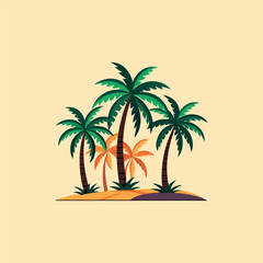 Set of palm tree	
