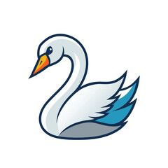 swan on a white background