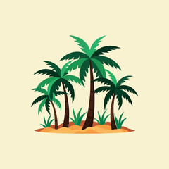 Set of palm tree	
