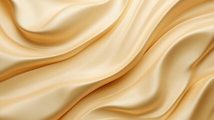 Fototapeta premium Smooth and Flowing Satin Fabric Texture in Soft Golden Beige Color Perfect for Backgrounds, Fashion, and Elegant Designs