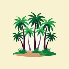 Set of palm tree	
