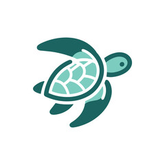 Obraz premium A stylized sea turtle gracefully swimming through clear waters with vibrant coral reefs in the background