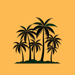 Set of palm tree	
