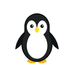 Vector icon of penguin on a white