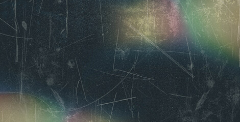Old film light leaks texture with scratches, noise, iridescent light. Grunge retro photo style,...