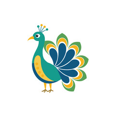 vector illustration of a peacock