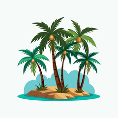 Set of palm tree	