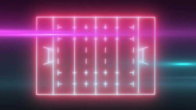 When purple beam sweeping left, tracing pink frame, forming columns, accents for abstract display