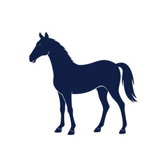 horse silhouette isolated on white