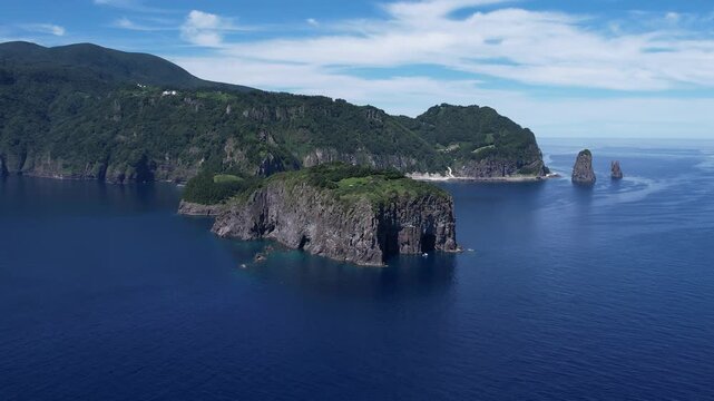 하늘에서 본 울릉도 풍경