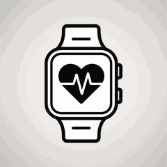 Modern smartwatch displaying a heart rate monitor with cardiogram line