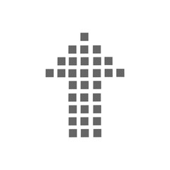 「矢印・上向き・上昇を示すピクトグラム / Up Arrow Icon with Dot Design Indicating Growth or Direction」