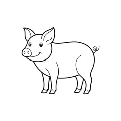 vector illustration of a cartoon pig