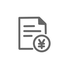 【Business Icons – Document】請求書と円マークのアイコン / Invoice with Yen Symbol Icon	