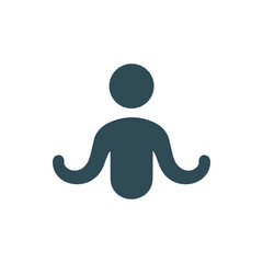 Abstract representation of a person in a meditative pose with arms outstretched, symbolizing peace