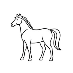 horse line art isolated on white background