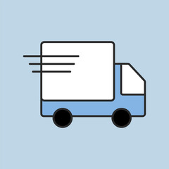 Fast shipping delivery truck vector icon