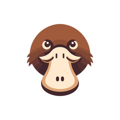 Cartoon illustration of a platypus head with friendly expression and simple design