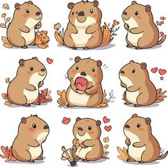 set of cartoon animals