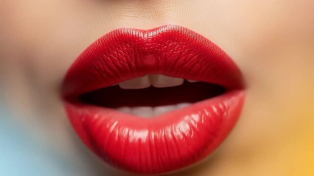 A Vibrant Kissy Face with Alluring Red Lips