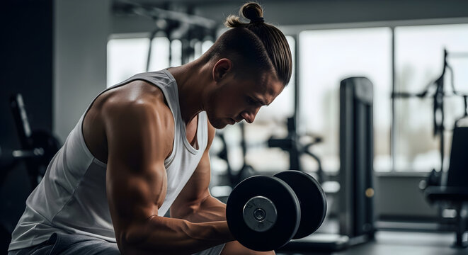 Strong man lifting weights at the gym fitness bodybuilding exercise workout muscle training health strong bodybuilder athletic powerlifting gym lifestyle active healthy lifestyle fitness motivation - Powered by Adobe