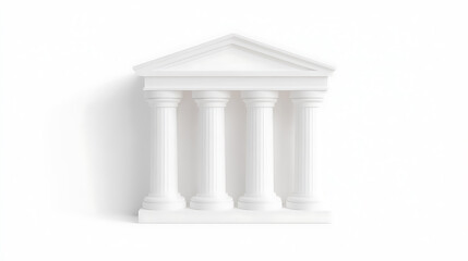Obraz premium Architectural marvel featuring four imposing columns, evoking a sense of strength and history. The stark white structure stands against a pristine background.