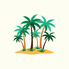 Set of palm tree
