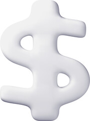 Obraz premium 3D White Dollar Sign with Smooth Curves