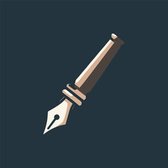 Elegant fountain pen poised for writing on a dark background, symbolizing creativity and inspiration