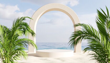Coastal archway podium, tropical setting