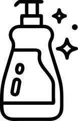 cleaning liquid vector icon on white or transparent background. Toilet and washroom items Stroke icon collections. Editable Stroke icon collection Outline icon.