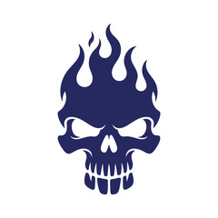 Burning skull.vector illustration on white background