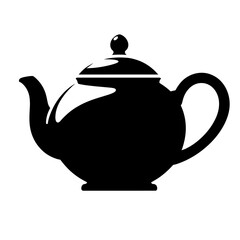 Minimalist Black Teapot Silhouette Clipart Transparent Graphic