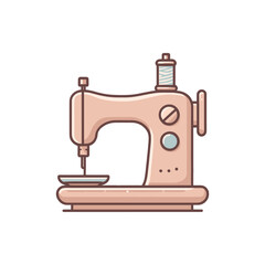 Vintage sewing machine with pastel colors, set against a minimalist background, ideal for crafting