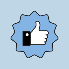 Thumbs up icon. Vector like sign