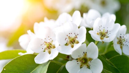 Obraz premium Blossoming pear tree flowers