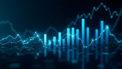 Naklejka premium Trade business analytics graph and financial chart investment. Stock market investment trading graph and crypto currency. Financial chart.