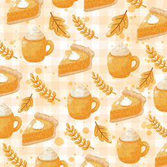 Hello Autumn Seamless Pattern Set | Cozy Fall Watercolor Backgrounds