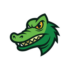Crocodile head mascot logo with fierce expression great for animal branding with white background  