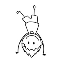 Set of doodle kids figures. Cute stick boys and girls jumping. Vector illustration 