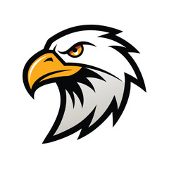 Obraz premium Bold eagle head mascot vector for logo design and team branding with white background