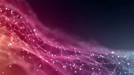 Abstract digital network background with flowing lines and nodes