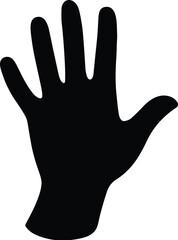 Obraz premium Hand palm vector black silhouette print design