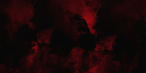 Red color powder explosion isolated on black background. Colorful dust explode. Paint Holi, dust particles splash. Network concept with spray. Futuristic technology element. 3D rendering.