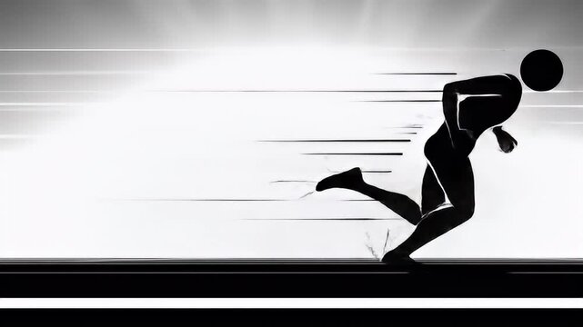 Crazy Stick Figure Running Fast Pace Motion Graphic Design