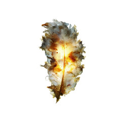 Obraz premium Illuminated Feather Glowing Quill against Black Background