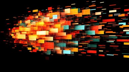 Abstract Digital Stream: A Symphony of Light and Color