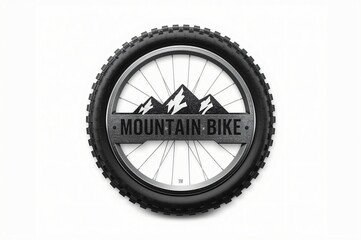 Fototapeta premium Mountain bike tire logo, studio shot, white background, design