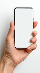 Female Hand Action with Smartphone Modern Setting Digital Device Clean Background Close-Up Technology